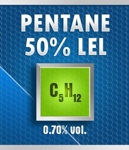 Gasco Bump Test 154-50: Pentane (C5H12) 0.70% vol. (50% LEL) Calibration Gas