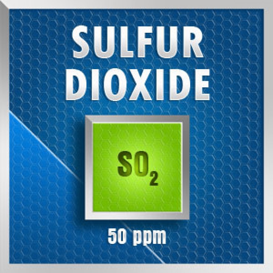 Gasco Bump Test 175-50: Sulfur Dioxide (SO2) Calibration Gas – 50 PPM 1