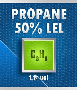 Gasco Bump Test 167-1.1: Propane (C3H8) 1.1% vol. (50% LEL) Calibration Gas