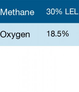 Bump Test Gas: Gasco 344 Multi-Gas Mix: 30% LEL Methane, 18.5% Oxygen, Balance Nitrogen