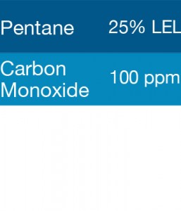 Bump Test Gas: Gasco 370 Multi-Gas Mix: 100 PPM Carbon Monoxide, 25% LEL Pentane, Balance Air
