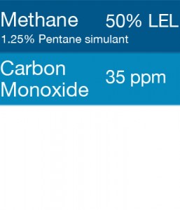 Gasco 371 Multi-Gas Mix: 35 PPM Carbon Monoxide, 1.25% = (50% LEL) Pentane simulant, Balance Air
