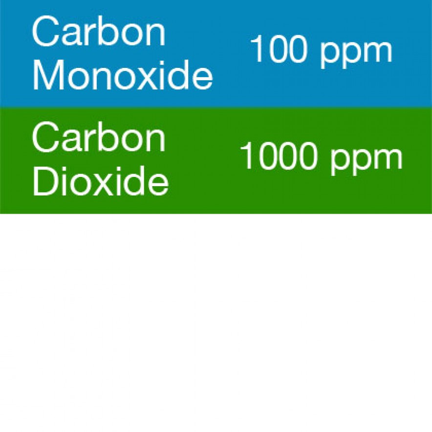 Gasco 375 Multi-Gas Mix: 100 PPM Carbon Monoxide, 1000 PPM Carbon Dioxide, Balance Nitrogen 1
