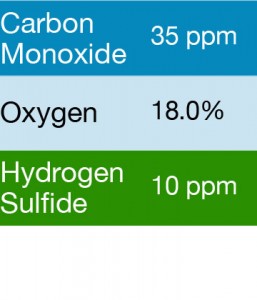 Bump Test Gas: Gasco 462 Multi-Gas Mix: 35 PPM Carbon Monoxide, 18.0% Oxygen, 10 PPM Hydrogen Sulfide, Balance Nitrogen