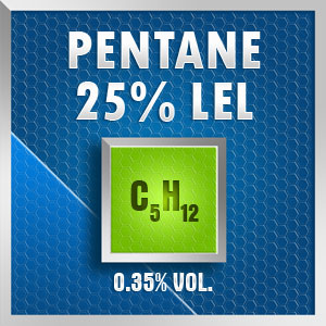 Gasco Bump Test 154-25: Pentane (C5H12)  0.35% vol. (25% LEL) Calibration Gas