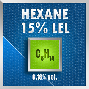 Gasco 262-15: Hexane (C6H14) 0.18% vol. (15% LEL) Calibration Gas