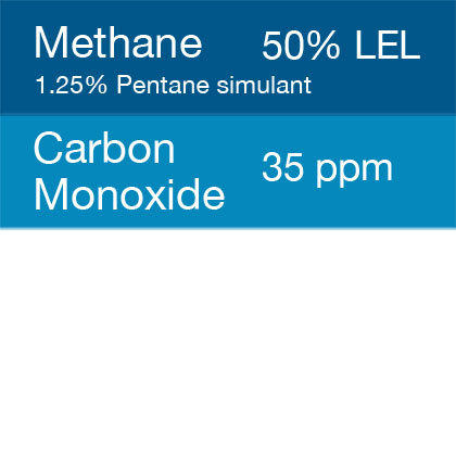 Gasco 371 Multi-Gas Mix: 35 PPM Carbon Monoxide, 1.25% = (50% LEL) Pentane simulant, Balance Air