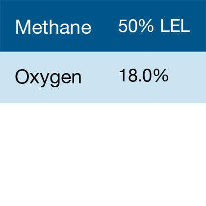 Bump Test Gas: Gasco 393 Multi-Gas Mix: 50% LEL Methane, 18.0% Oxygen, Balance Nitrogen