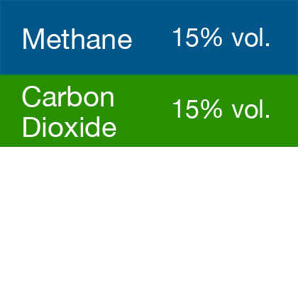 Gasco 399S Multi-Gas Mix: 15% Volume Methane, 15% Volume Carbon Dioxide, Balance Nitrogen